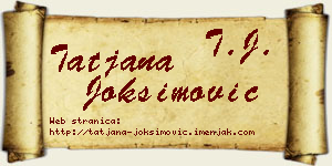 Tatjana Joksimović vizit kartica